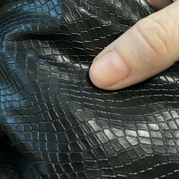 Rampage black faux snakeskin full zip jacket with belt Womens size large - Picture 7 of 16